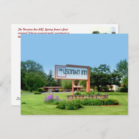 Usonian Inn-postkaart Briefkaart (Voorkant / Achterkant)