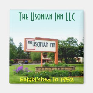 Usonian Inn square magnet - straatbord