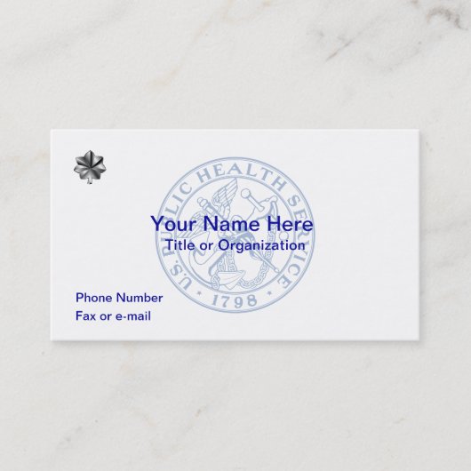 USPHS Commandant Visitekaartje (Voorkant)