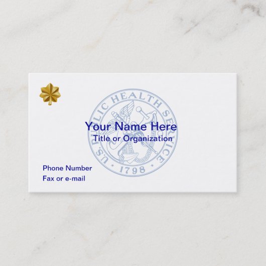 USPHS Luitenant Commandant Visitekaartje (Voorkant)