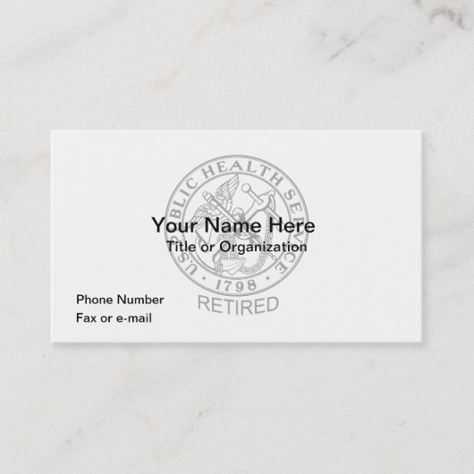 USPHS Visitekaartjes in ruste (Voorkant)