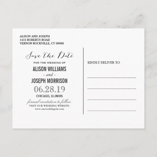 (USPS) Baby's Breath String Lights Save the Date Aankondigingskaart (Achterkant)