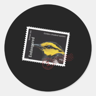 USPS Bedreigde Soorten Goudwangerik Pos Ronde Sticker