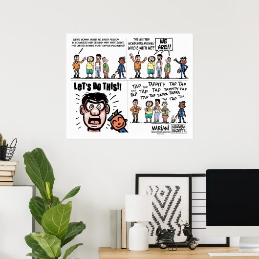 USPS Editorial Cartoon Poster (Thuiskantoor)