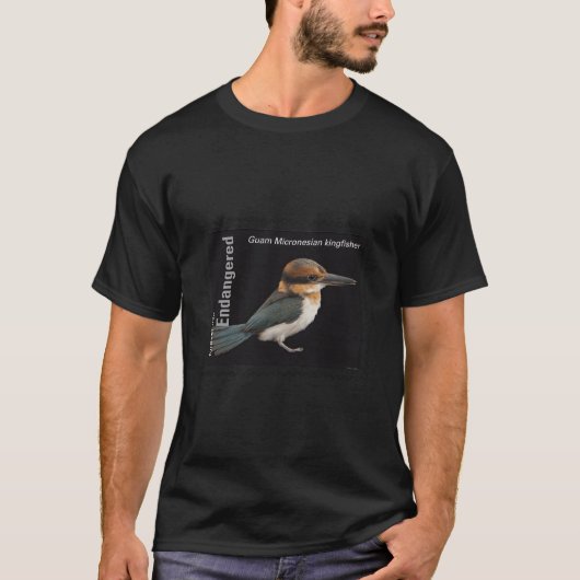Usps Endangered Species Kingfisher Full Stamp T-shirt (Voorkant)