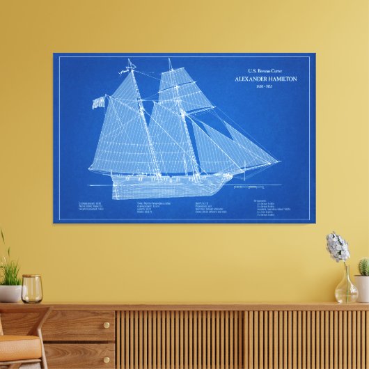 USRC Alexander Hamilton - ABD Canvas Afdruk (Insitu (Woonkamer))