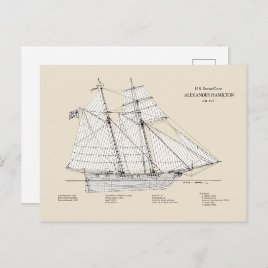 USRC Alexander Hamilton - SBD Briefkaart (Voorkant / Achterkant)