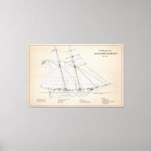 USRC Alexander Hamilton - SBD Canvas Afdruk (Voorkant)