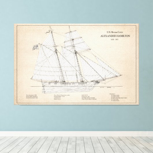 USRC Alexander Hamilton - SBD Canvas Afdruk (Insitu (Houten vloer))