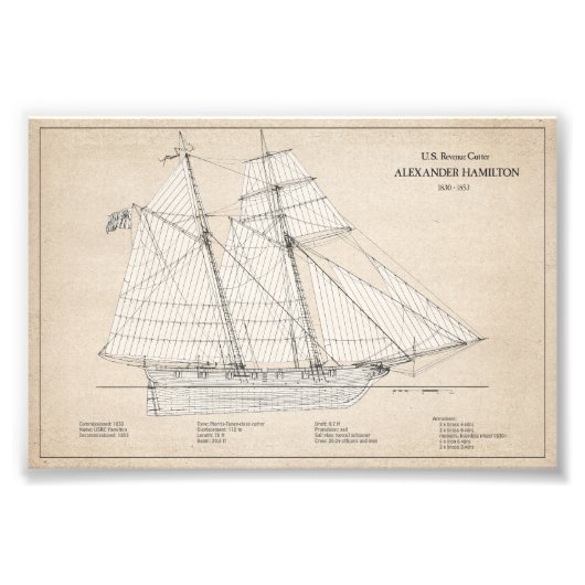 USRC Alexander Hamilton - SBD Foto Afdruk (Voorkant)