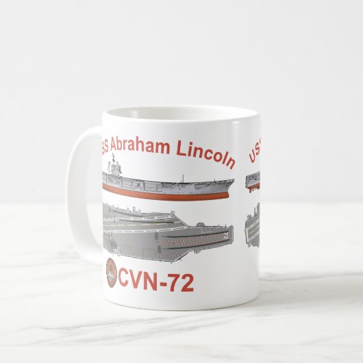 USS Abraham Lincoln CVN-72 Koffiemok (Voorkant links)