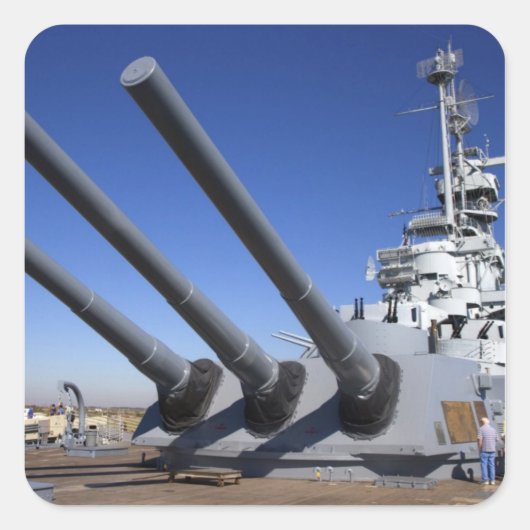 USS Alabama Battleship in Battleship Memorial 2 Vierkante Sticker (Voorkant)