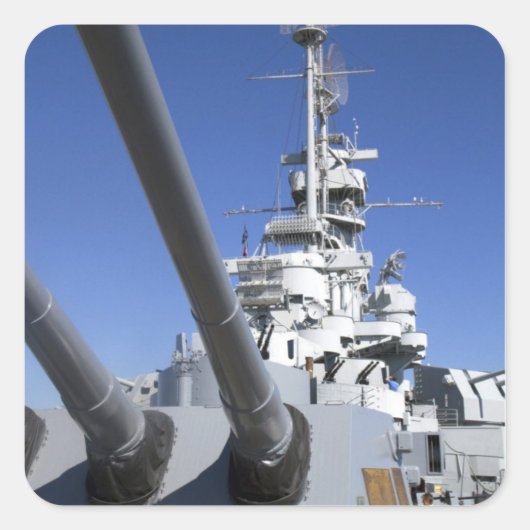 USS Alabama Battleship in Battleship Memorial Vierkante Sticker (Voorkant)