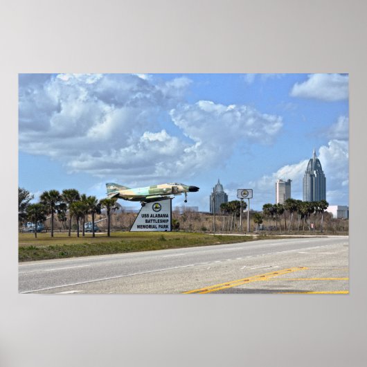 USS Alabama Battleship Memorial Park Bord Poster (Voorkant)