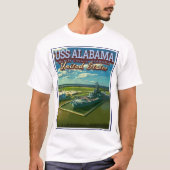 USS ALABAMA BATTLESHIP - MOBILE ALABAMA USA T-SHIRT (Voorkant)