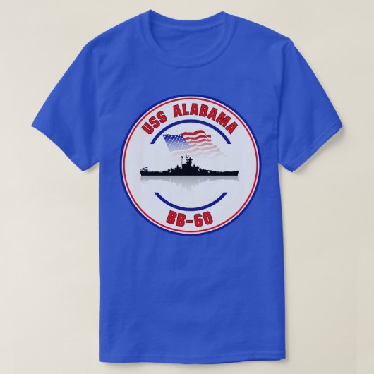 USS Alabama BB60 TShirt (Design voorkant)