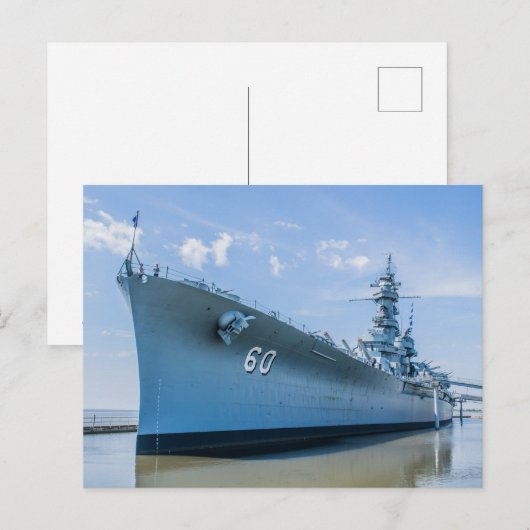 USS Alabama BB-60 Briefkaart (Voorkant / Achterkant)