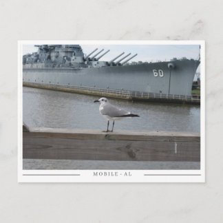 USS Alabama & Seagull – Mobile, AL Souvenir Briefkaart