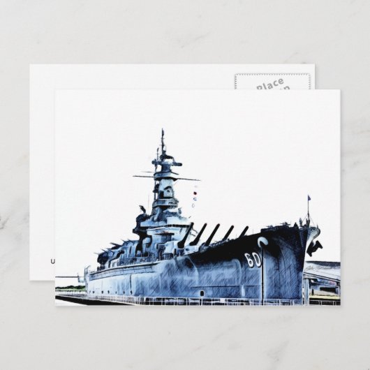 USS Alabama slagschip Memorial Park Briefkaart (Voorkant / Achterkant)