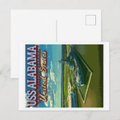 USS ALABAMA SLAGSCHIP - MOBILE ALABAMA VS BRIEFKAART (Voorkant / Achterkant)