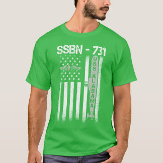 USS Alabama Ssbn 731 Onderzeeboot Badge Amerikaans T-shirt