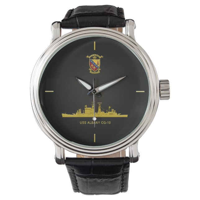 USS ALBANY CG-10 POLSHORLOGE HORLOGE (Voorkant)