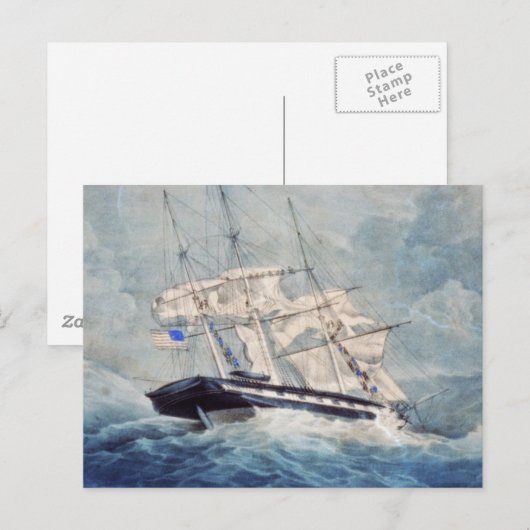 USS Albany Painting Briefkaart (Voorkant / Achterkant)