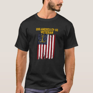 USS America CV-66 CVA-66 Vliegtuig Drager Veteraan T-shirt