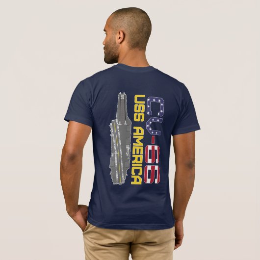USS AMERICA CV-66 T-Shirt (Achterkant volledig)