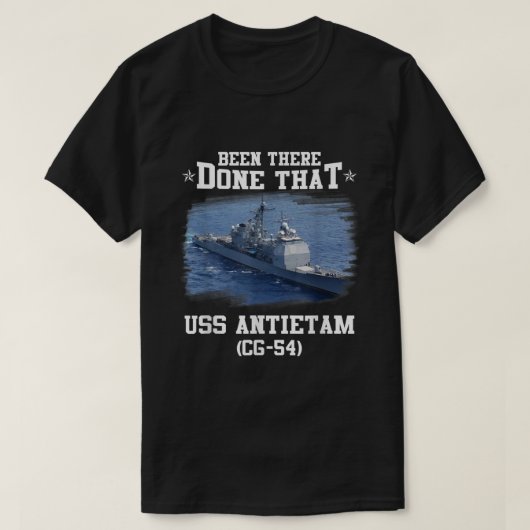 USS Antietam CG4 Ticonderoga Class Cruiser Vader T-shirt (Design voorkant)