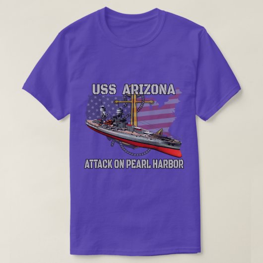 USS Arizona BB39 slagschip Veterans Day Warship F T-shirt (Design voorkant)