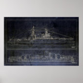  USS Arizona Blueprints Poster (Voorkant)