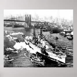 USS Arizona in New York Poster