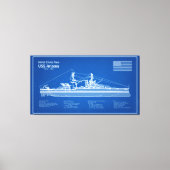 USS Arizona - Schip Blauwdruk Plannen ABD Canvas Afdruk (Voorkant)
