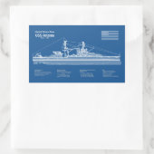 USS Arizona - Schip Blauwdruk Plannen ABD Rechthoekige Sticker (Tas)