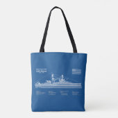 USS Arizona - Schip Blauwdruk Plannen ABD Tote Bag (Achterkant)