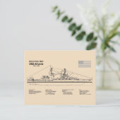 USS Arizona - Schip Blauwdruk Plannen SD Briefkaart (Staand voorkant)