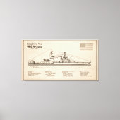 USS Arizona - Schip Blauwdruk Plannen SD Canvas Afdruk (Voorkant)