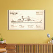 USS Arizona - Schip Blauwdruk Plannen SD Canvas Afdruk (Insitu (Woonkamer))