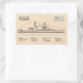 USS Arizona - Schip Blauwdruk Plannen SD Rechthoekige Sticker (Tas)