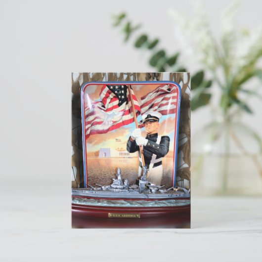 USS Arizona Tribute Briefkaart (Staand voorkant)
