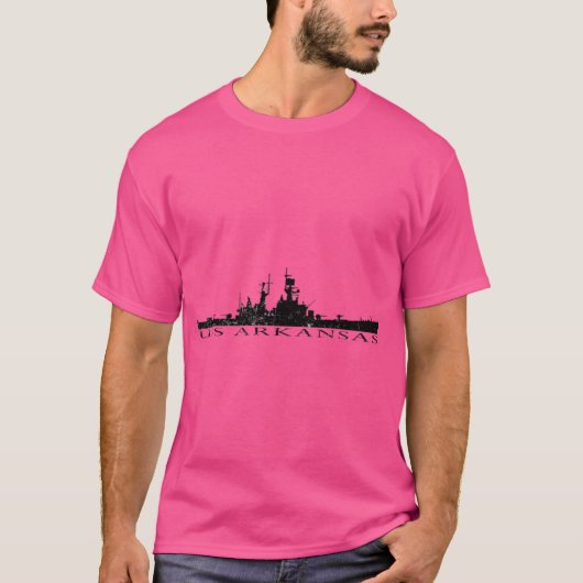 USS Arkansas CGN41 distressed grafisch T-shirt (Voorkant)