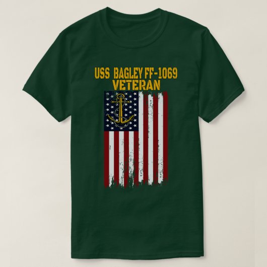 USS Bagley FF1069 Fregat Veterans Dag Vaders Dag T-shirt (Design voorkant)