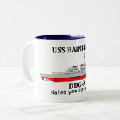 USS Bainbridge, DDG-96, aanpasbare data gediend Tweekleurige Koffiemok (Voorkant links)