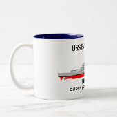 USS Bainbridge, DDG-96, aanpasbare data gediend Tweekleurige Koffiemok (Links)