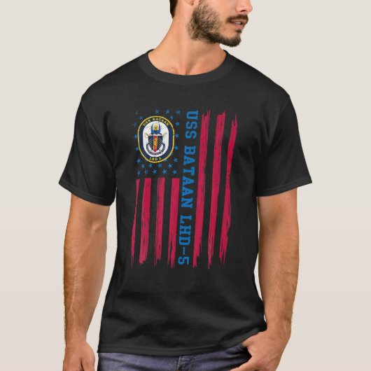 USS Bataan LHD 5 Amfibisch Aanvalsschip Veteraan C T-shirt (Voorkant)