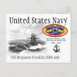 USS BENJAMIN FRANKLIN SSBN-640 SUB. - Briefkaart