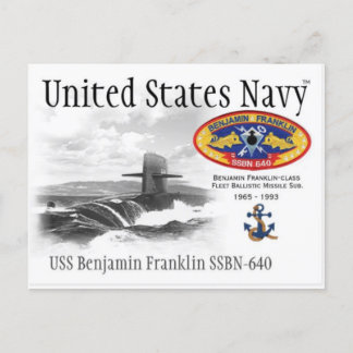 USS BENJAMIN FRANKLIN SSBN-640 SUB. - Briefkaart