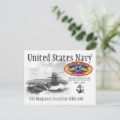 USS BENJAMIN FRANKLIN SSBN-640 SUB. - Briefkaart (Staand voorkant)