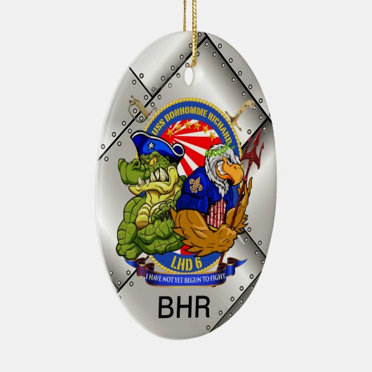 USS BHR LHD-6 x-mas versiering Keramisch Ornament (Rechts)